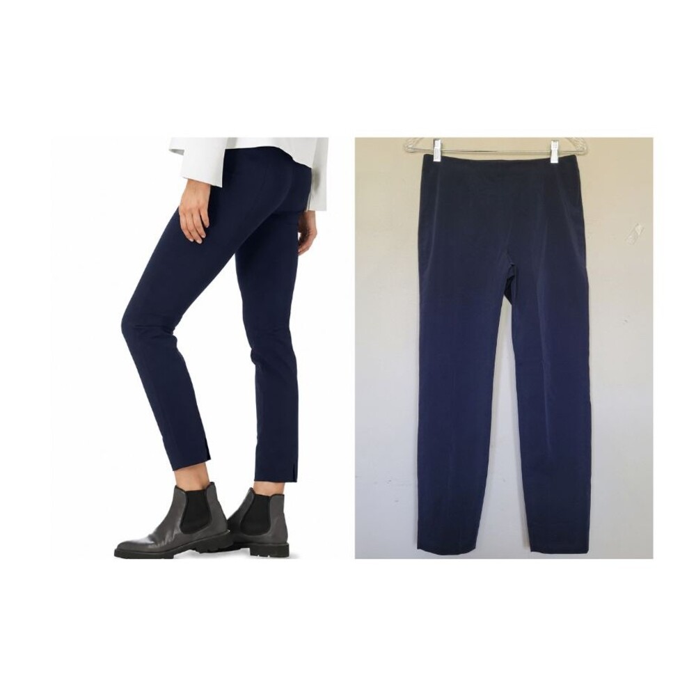 RAFFAELLA ROSSI Penny Pant Navy Blue Women 36 Slim Leg Preppy Nautical Travel